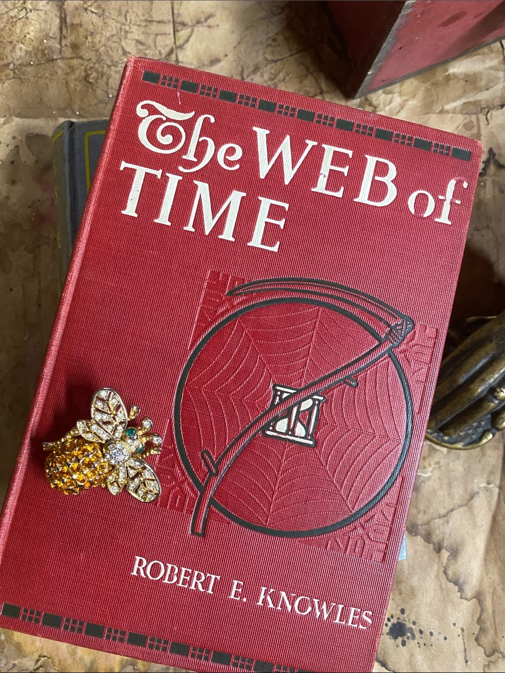1908 ‘The Web of Time’ Embossed Red Leather deco collectors book